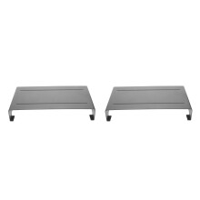 2Pièces Support Moniteur Bureau Argenté Alu Rehausseur Écran Laptop