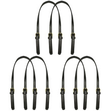 6Pièces Sangles De Sac À Main En Cuir Synthétique Noir Réglables