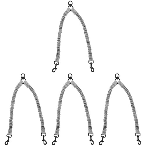 4Pièces Laisse Grande Taille Extensible Acier Réfléchissant 1