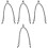 4Pièces Laisse Grande Taille Extensible Acier Réfléchissant 3