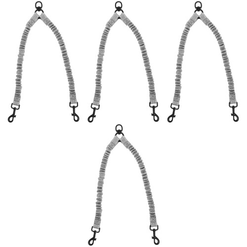 4Pièces Laisse Grande Taille Extensible Acier Réfléchissant 2
