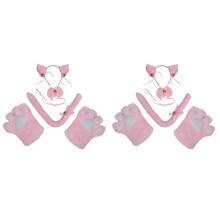 10Pièces Accessoires Cosplay Chat Rose Confortable Pour Enfants