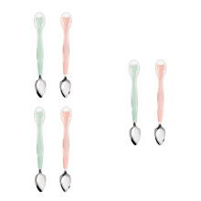 6Pcs Kids Feeding Spoons Baby Silicone Fruit Puree Scoop Set