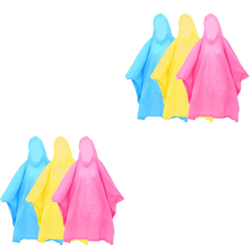 6Pièces Imperméables Ponchos Pour Randonnée Et Cyclisme Couleurs 1