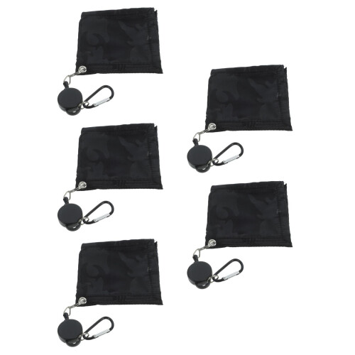 5Pièces Chiffons Réutilisables Golf Portable Noir