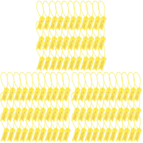 300Pcs Yellow Self-Locking Plastic Label Cable Ties for Cable Fixing