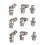 135Pièces Kit Graisseurs Argent Droit & Pour Machines 2