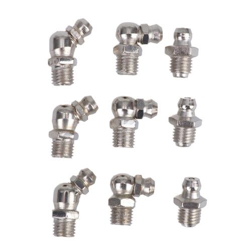 135Pièces Kit Graisseurs Argent Droit & Pour Machines 1