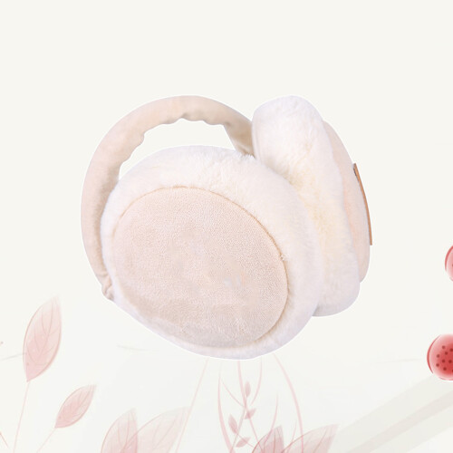 2Pièces Cache-Oreilles Pliables Beige, Et Respirants Pour L'hiver 2