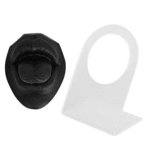 Modello di pratica della lingua in silicone con supporto 77x60mm Nero 2