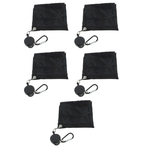 5Pièces Chiffons Réutilisables Golf Portable Noir 1