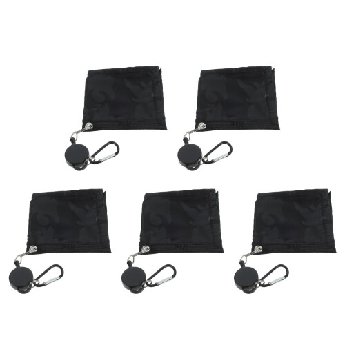 5Pièces Chiffons Réutilisables Golf Portable Noir 2