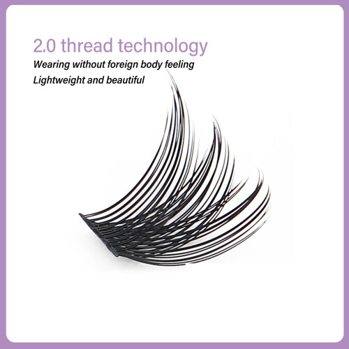 84 Clusters 14mm D Curly Black Eyelashes 3ml Glue 2