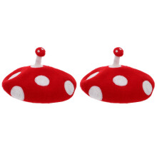 2Pièces En Laine Style Champignon Pour Décoration Et Cosplay