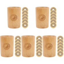 5Ensembles Fournitures Divination Prop Cuivre Bambou Couleur Kaki