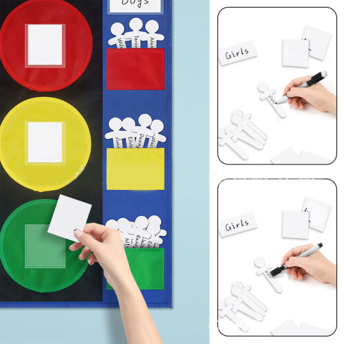 Tabellone a semaforo con schede cancellabili per l'apprendimento, ideale per aula e casa 2