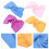 8Pièces Serviettes Enfants Bambou Absorbantes Assorties 11