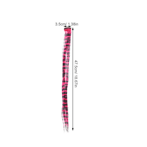 8Stk Clip in Extensions Glatt Leopard Design Hochtemperaturfaser 2