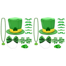 2Ensembles Ensemble Vert Shamrock Collier Bracelet Lunettes