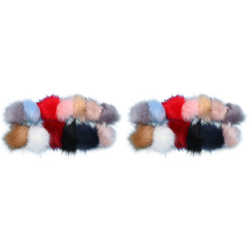 60Pièces Pompons Fluffy En Couleurs Assorties Pour