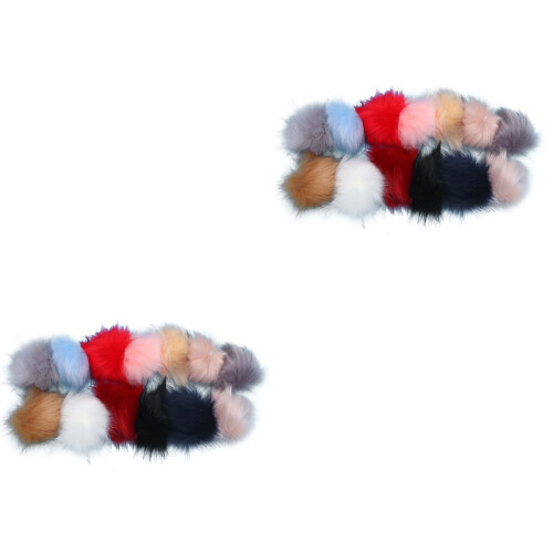 60Pièces Pompons Fluffy En Couleurs Assorties Pour 2