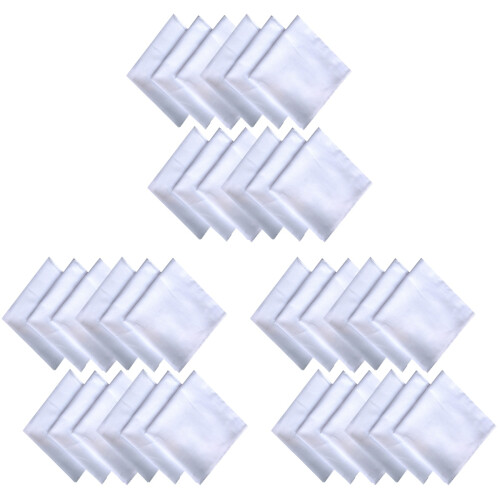 36Pièces Mouchoirs Carrés Coton Blancs Pour Et Tie-Dye