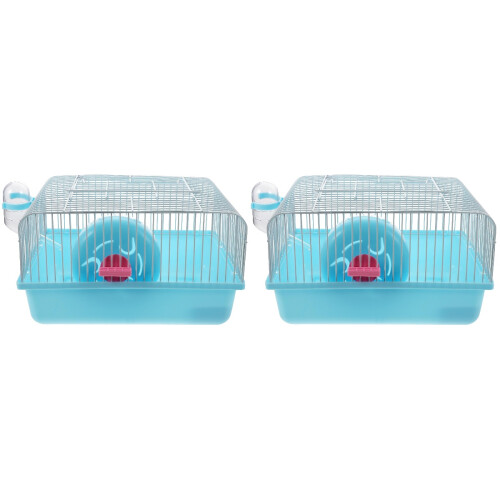 2Ensembles Cage De Transport Hamster Avec Roue Gamelle 1