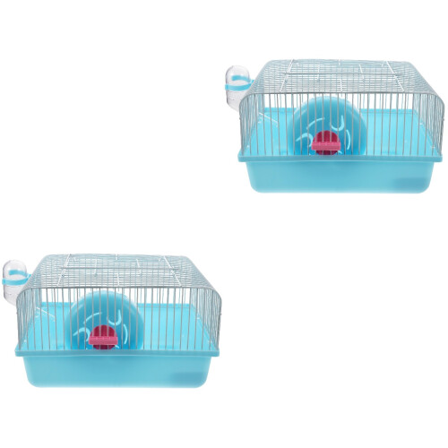 2Ensembles Cage De Transport Hamster Avec Roue Gamelle 2