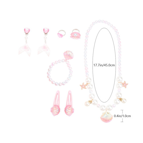 2Ensembles Parure Enfants Perles Shell Bracelet Décoratif 1