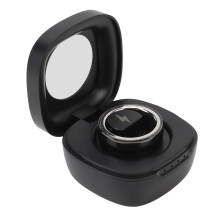 Multifunktionaler smarter Ring mit 23 mAh Batterie, Schlafüberwachung, Schrittzähler & Ladehülle, Schwarz (Nr. 16)