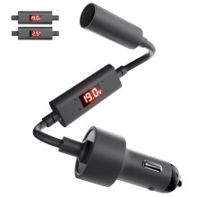 For Starlink Car Charger with Voltage Display 12V to 24V Step- Power Adapter Car Cigarette Lighter Adapter