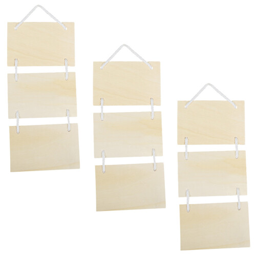 3Pièces Plaques En Bois Non Finies Pour Décorations DIY