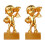 2Pièces Trophées De Football Dorés Usage Durable Élégant 1