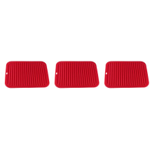 3Pièces Égouttage Silicone Rouge Protection Écologique Cuisine