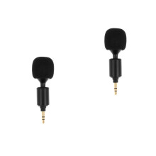 2Pièces Microphone Pièce Flexible Noir 3.5mm Pour Enregistrement Maison