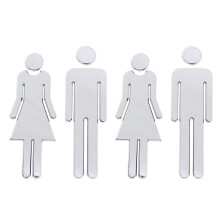 12Pièces Panneaux Toilette Argentés Autocollants Pour Hommes Femmes