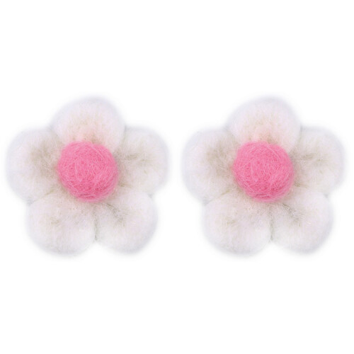 2Pièces Boules En Laine Feutrée Blanches DIY Décoration Épingle