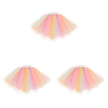3Pièces Jupe Tutu Mousseline Fluffy Élastique