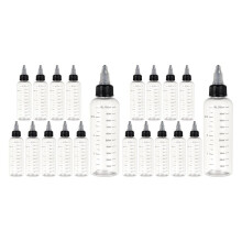 20PCS 100ml Transparent Plastic Squeeze Bottles with Graduated Measurements and Twist Caps