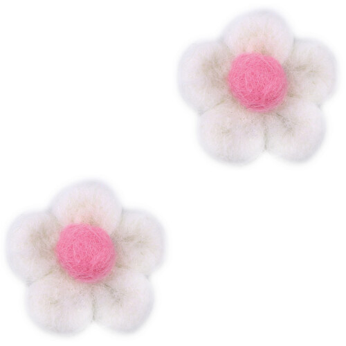 2Pièces Boules En Laine Feutrée Blanches DIY Décoration Épingle 2