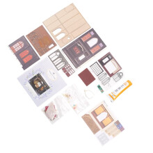 DIY Book Nook Kit with 3D Puzzle Model Building Wooden Bookshelf Bookend Toy Halloween Christmas Birthday Gift -111