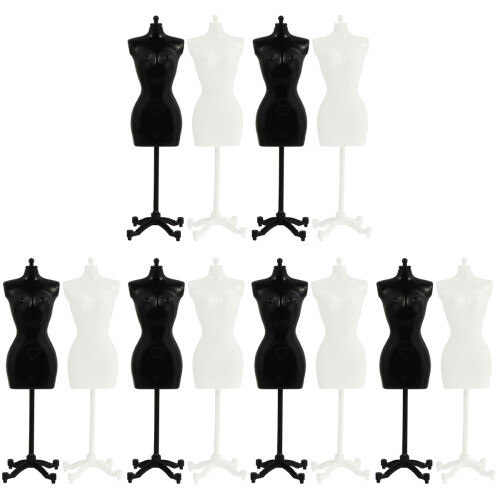 12Pièces Mini Stand Vêtements Durable Noir 1