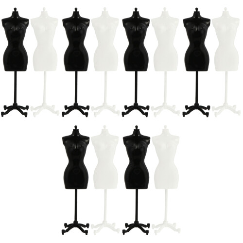 12Pièces Mini Stand Vêtements Durable Noir 2