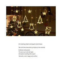 Christmas Moon Star Window Fairy String Lights USB & Battery Powered String Light for Indoor Window Bedroom Warm Color