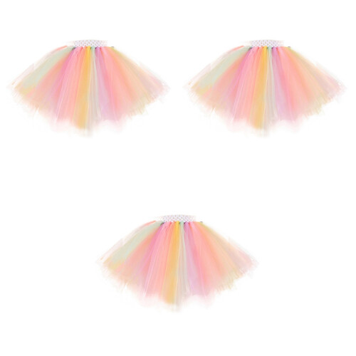 3Pièces Jupe Tutu Mousseline Fluffy Élastique 2