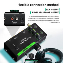 COKYIS Multifunctional Record Player Amplifier Support Mm/MC Cartridges,3Frequency Adjustment,5Pin XLR Stereo AudioAmplifier(US)