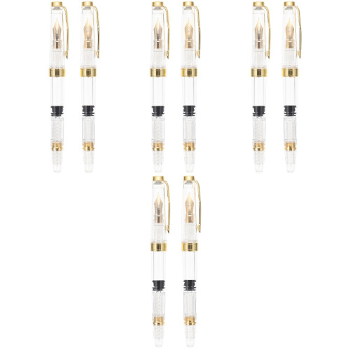 8Pièces Stylos Plume Portable Fluide Et 1