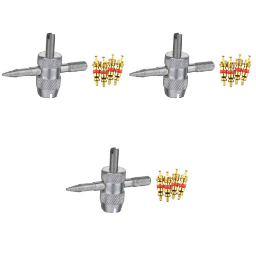 3Pièces Extracteur Valve Pneu Argent Durable Multiusage Pour 2