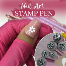 10PCS Nail Art Flower Stamp Pen,Nail Art Stamp Pen Set, Nail Art Stamp Pens DIY Nail Art Tools with Different Patterns
