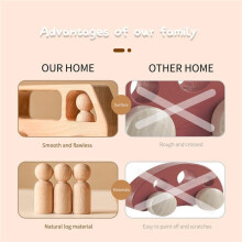 Outdoor Wooden Bus Game Kit Baby Wooden Bus Educational Blocks Natural Wood Car Little Doll Teething Toys Birthday Gifts